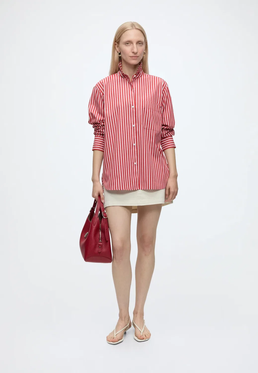 Рубашка из поплина Ess свободного кроя - блузка на пуговицах Tommy Hilfiger, Classic Red Preppy — фото 2