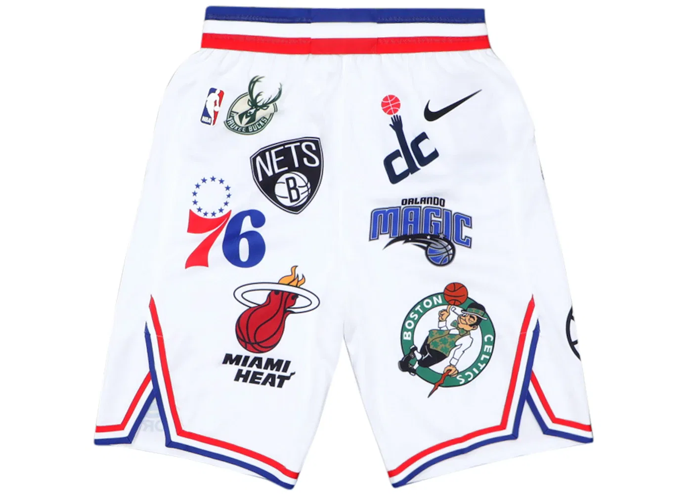 Мужские шорты с принтом Supreme Nike/NBA Teams Authentic Short, White