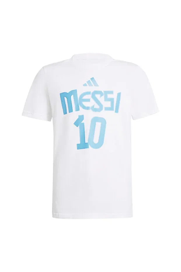 Детская футболка для девочек с принтом Messi name and number graphic tee kids Adidas, White