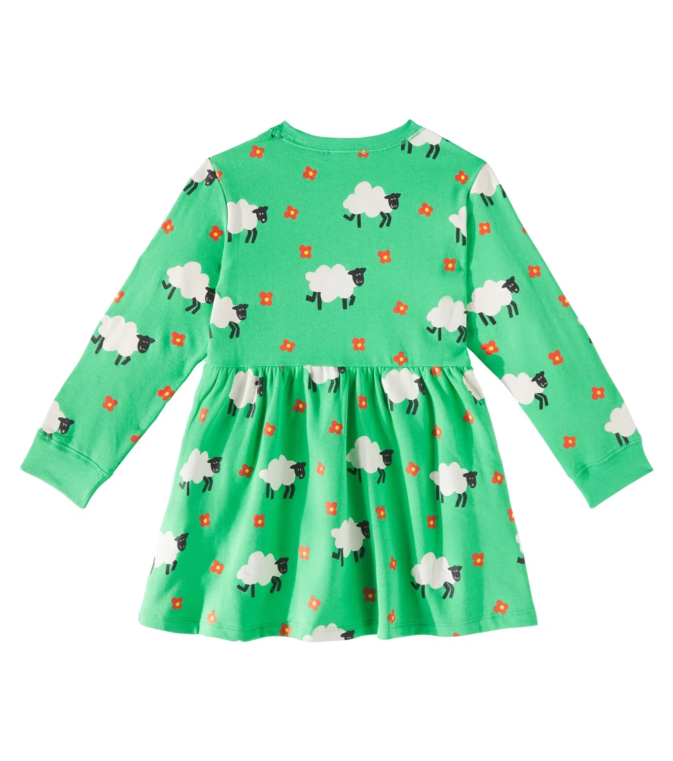 Платье из флиса с принтом и начесом Stella McCartney Kids, зеленый — фото 4