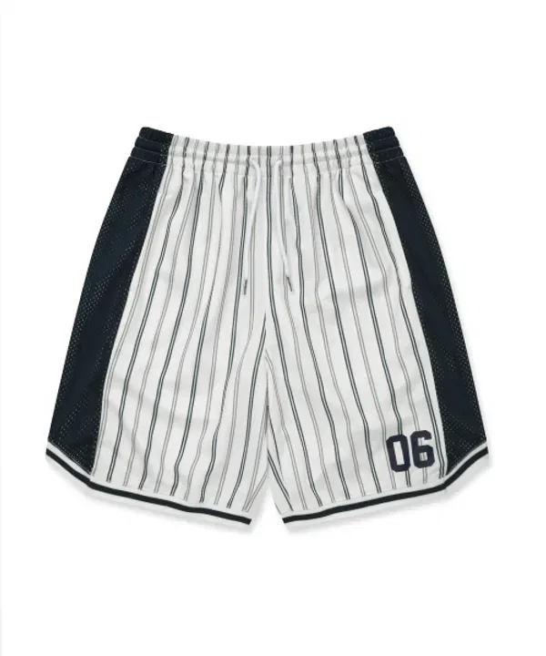 Шорты детские с полоской, Kids stripe mesh shorts, Brownbreath Kids, белый — фото 2