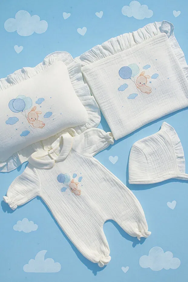Детский комплект для новорожденных хлопковый Balloon rabbit personalized Babiesfirst, White