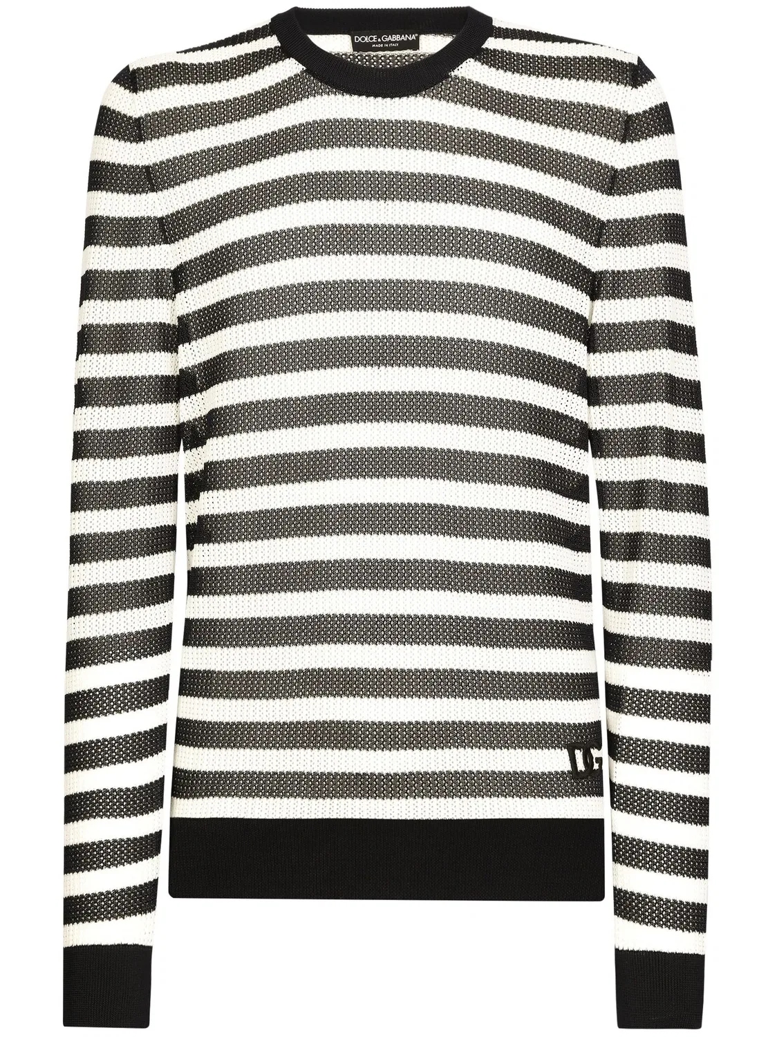 Д jumper с вышитым логотипом в полоску Dolce & Gabbana, синий