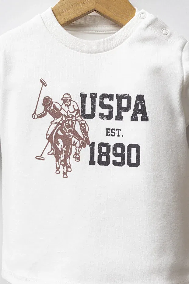Детский комплект для мальчиков с принтом U.S. Polo Assn., Smoked — фото 4
