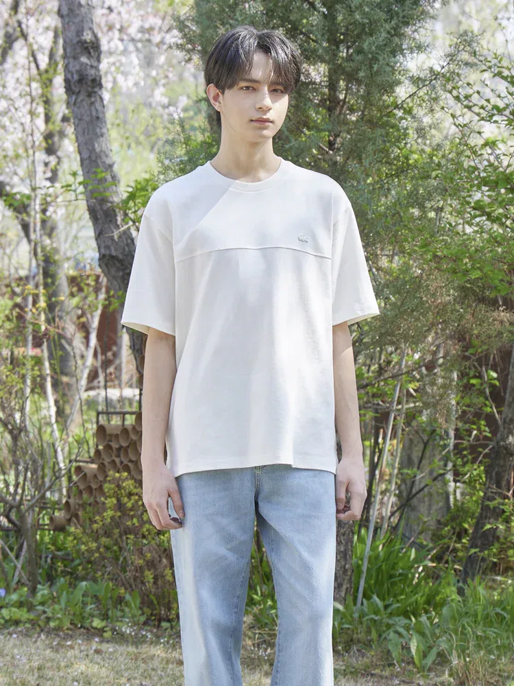 Футболка с вставками LACOSTE, Ivory