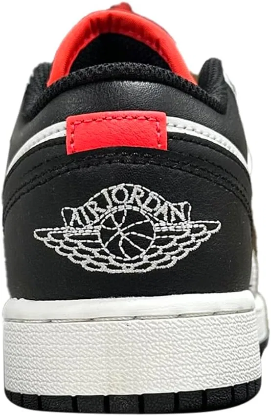 Детские кроссовки для мальчиков Air Jordan 1 Low Nike, Black/Summit White/Infrared/Black — фото 4