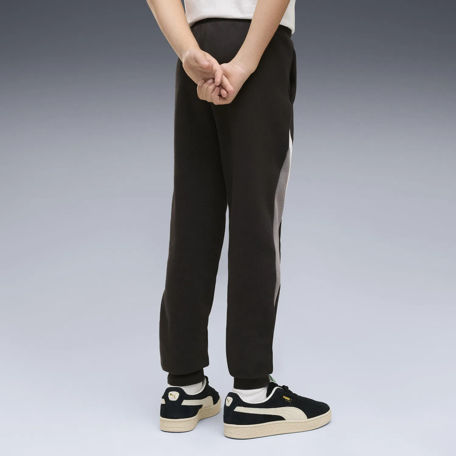 Детские спортивные штаны с цветными вставками Essentials Colourblocked Puma, Schwarz — фото 3