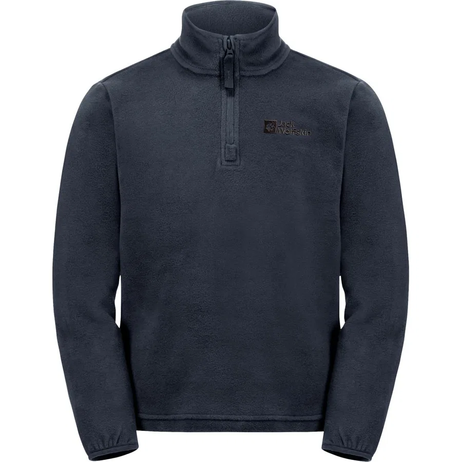 Детский флисовый свитшот с полузамком Taunus Halfzip K Jack Wolfskin, Черный