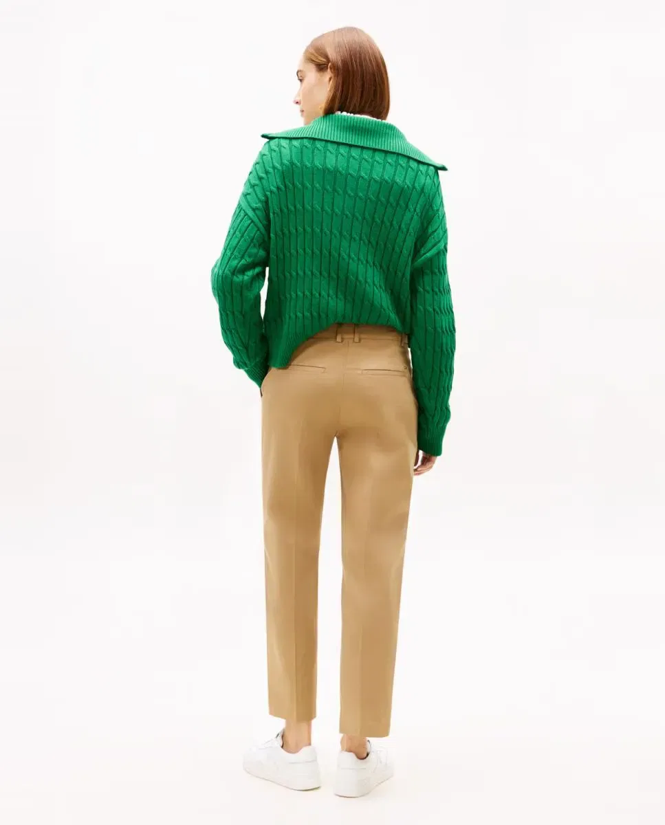 Женские прямые брюки чинос из мягкой ткани Tommy Hilfiger, Camel — фото 3