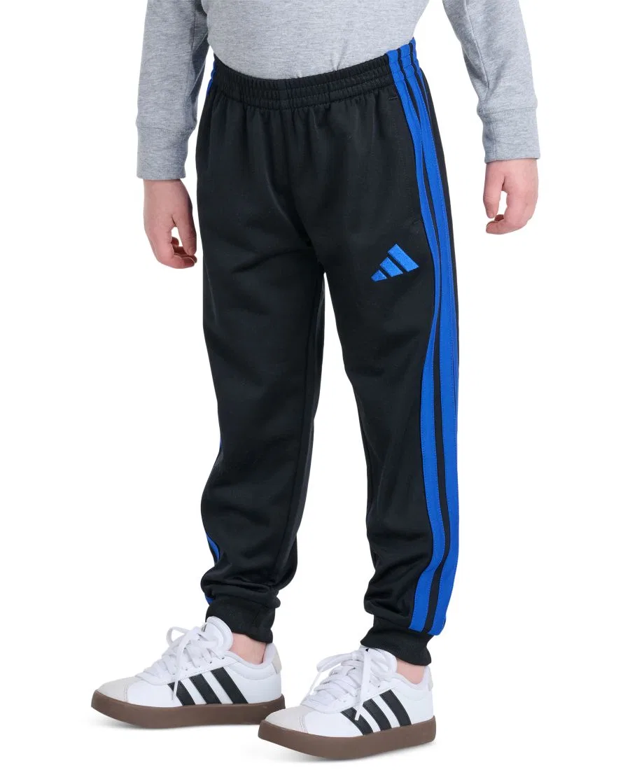Детские спортивные брюки с утяжкой, с логотипом 3-Stripes adidas, Black Blue