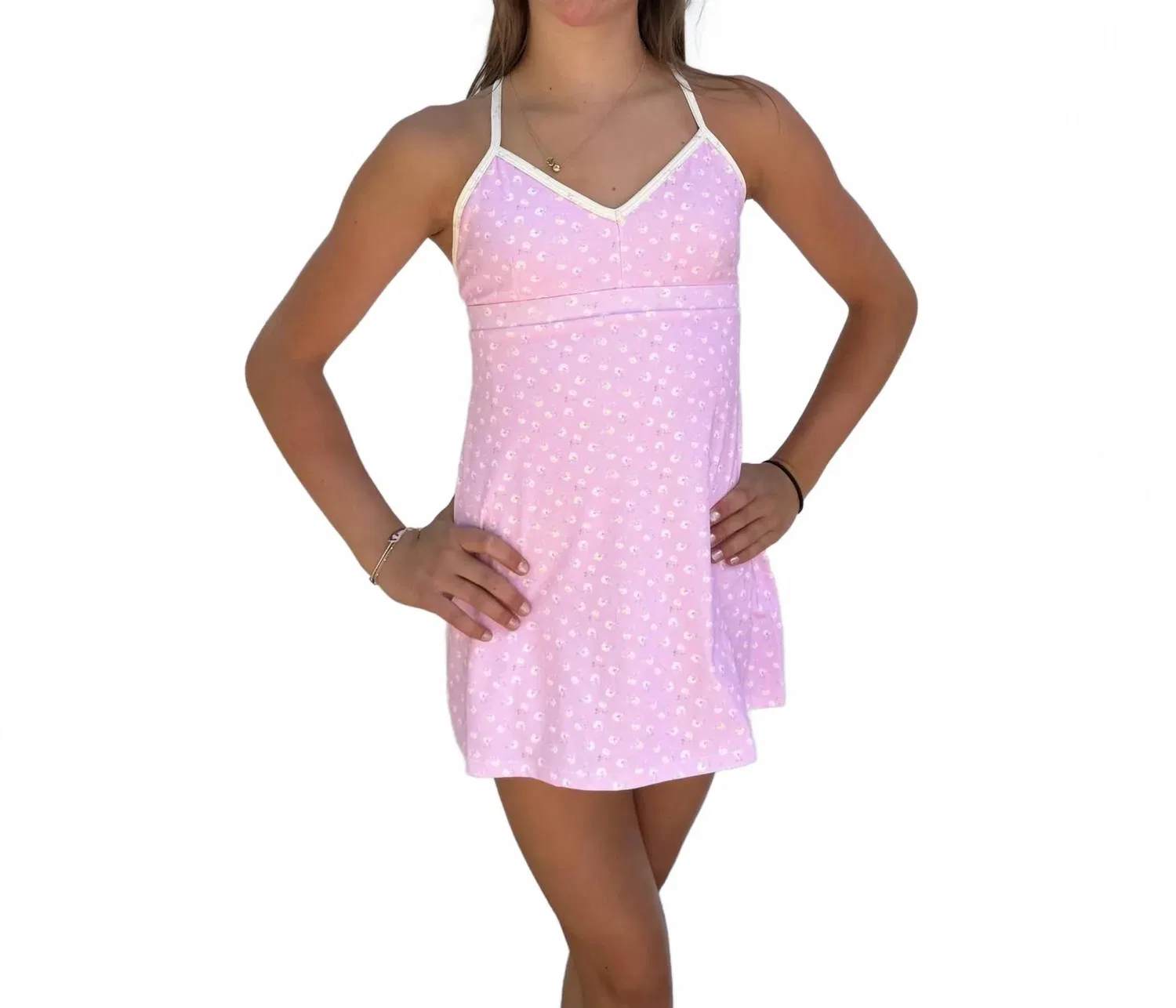 Детское платье для девочек без рукавов с цветочным принтом Lashinda LoveShackFancy, Rose Pink