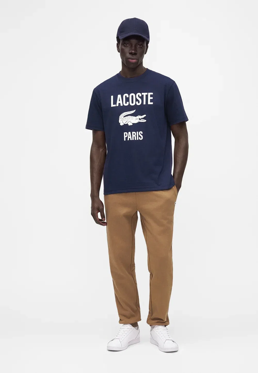 Футболка Lacoste с принтом, хлопок, синий — фото 2