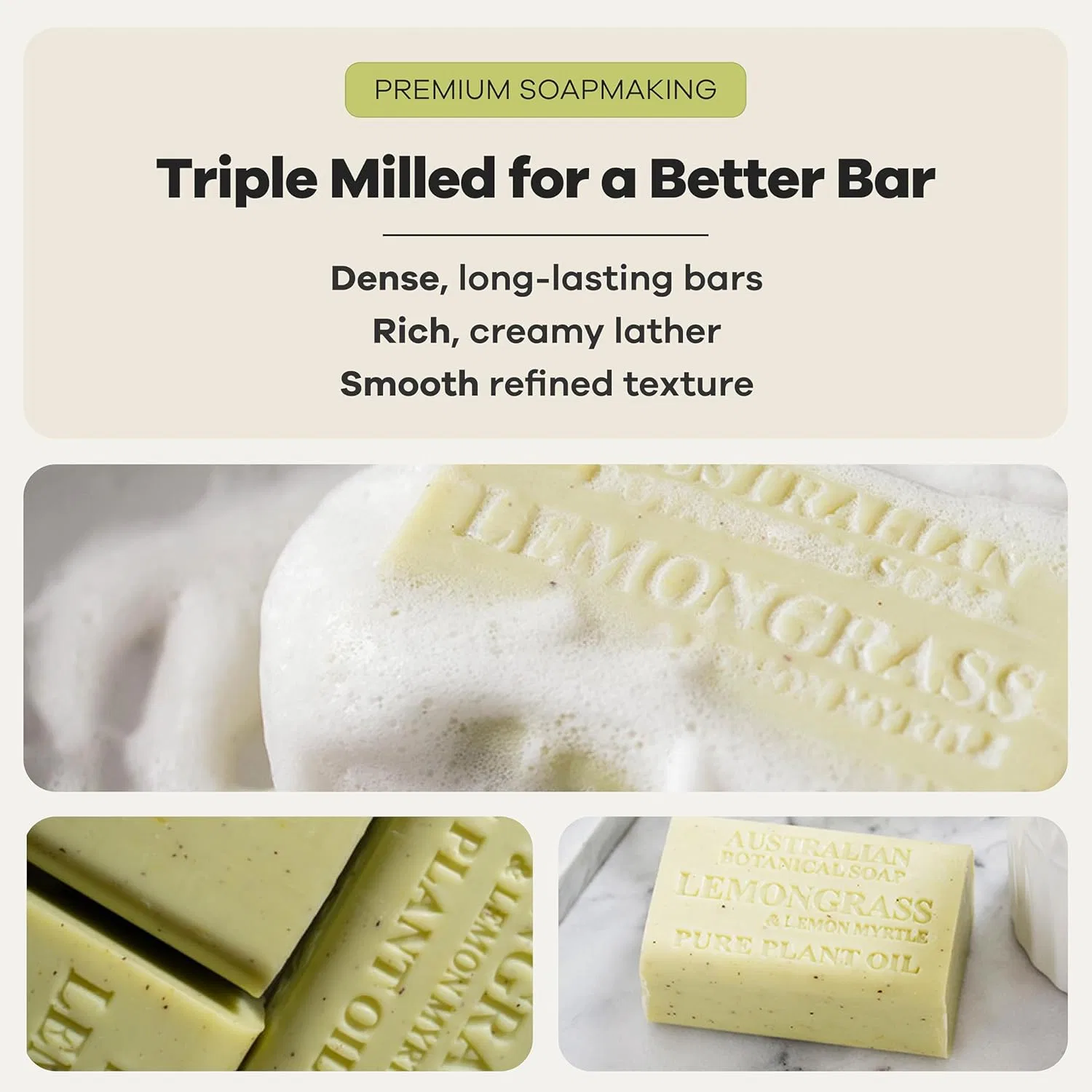 Твердое мыло Australian Botanical Soap, 177 г, Лемонграсс и Мирт — фото 4