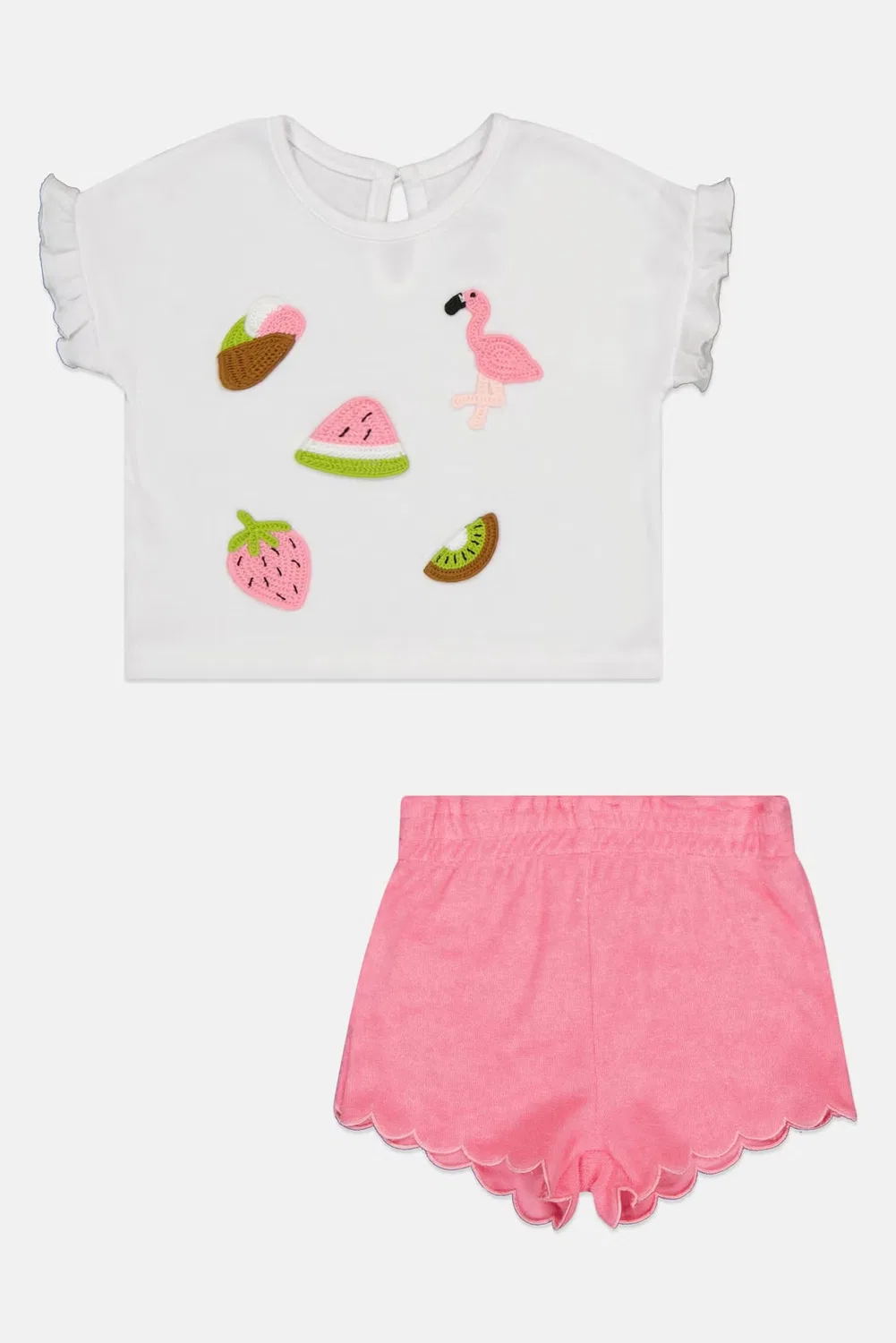 Комплект с вышивкой из топа и шорт Baby Essentials, разноцветный — фото 3