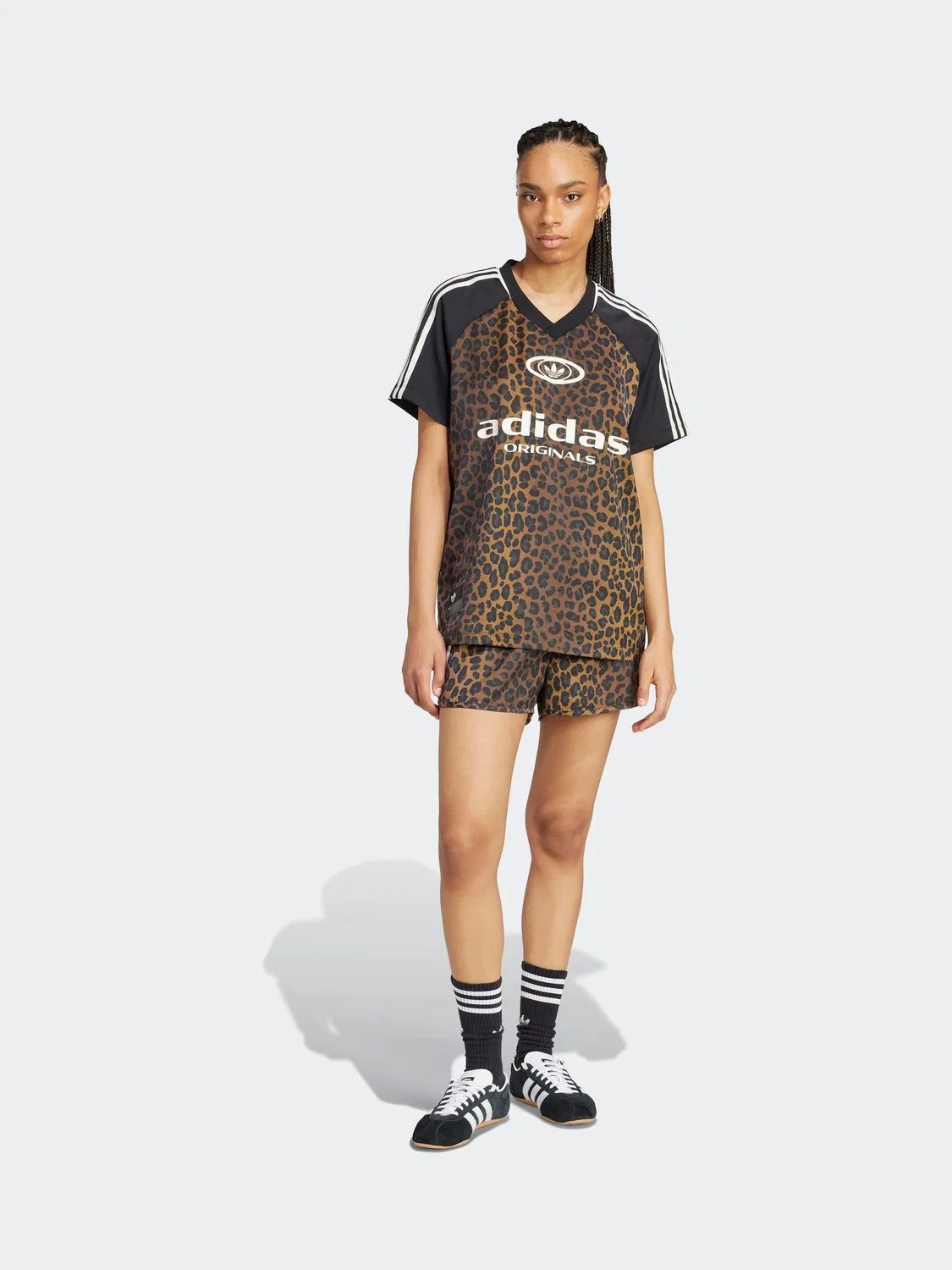 Футболка с принтом adidas Originals Animal Print Satin Football Inspired, Animal — фото 3
