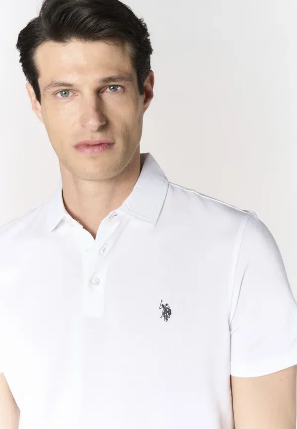 Поло хлопковое Polo shirt U.S. Polo Assn., белый — фото 4