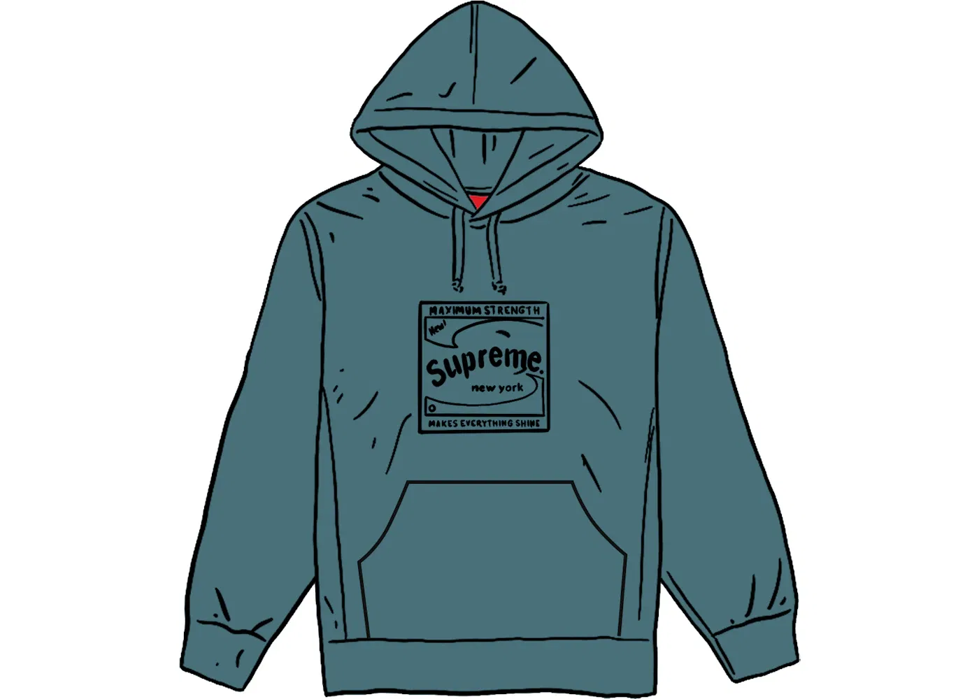 Мужской худи с капюшоном Supreme Supreme Shine Hooded Sweatshirt, Slate