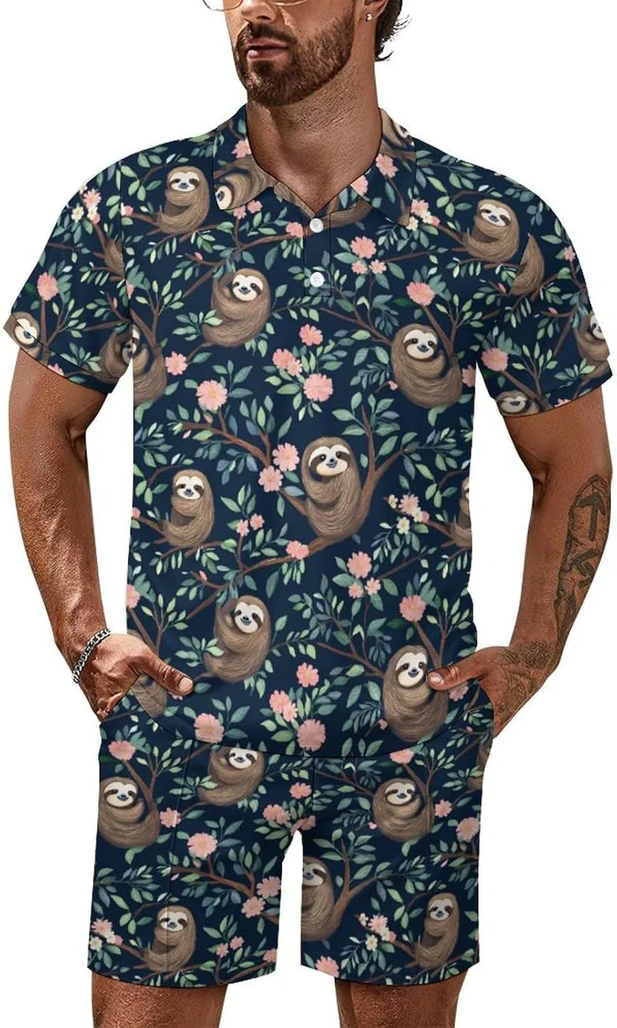Мужской спортивный костюм с принтом Funny Sloth, Style