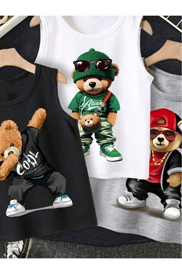 Детская футболка для мальчиков с принтом Cool Bears Morning Kids, Multicolor2 — фото 3