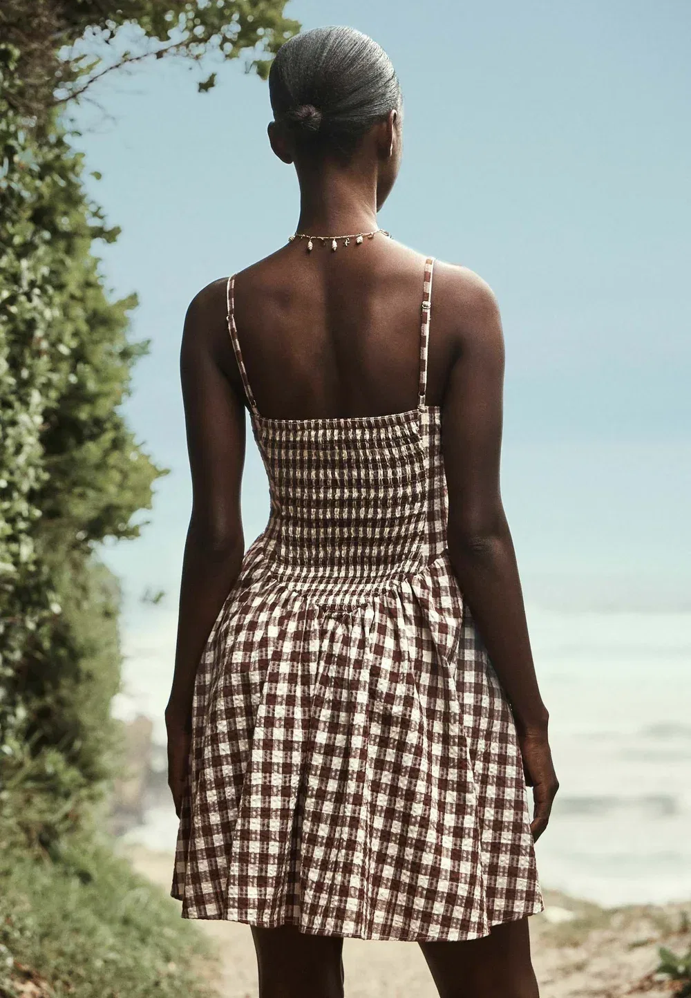 Комбинезон-Шорты стандартного кроя Next, Chocolate Brown Cream Gingham — фото 3