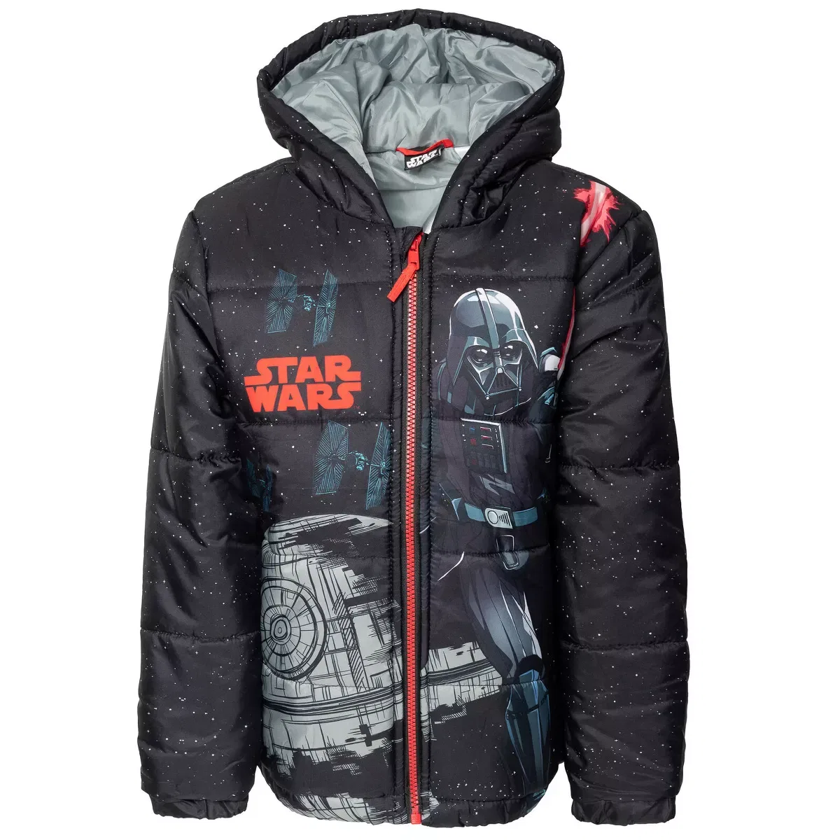 Детское пальто-пуховик с принтом Star Wars TIE Fighter Darth Vader Zip Up Puffer Jacket Star Wars, Black