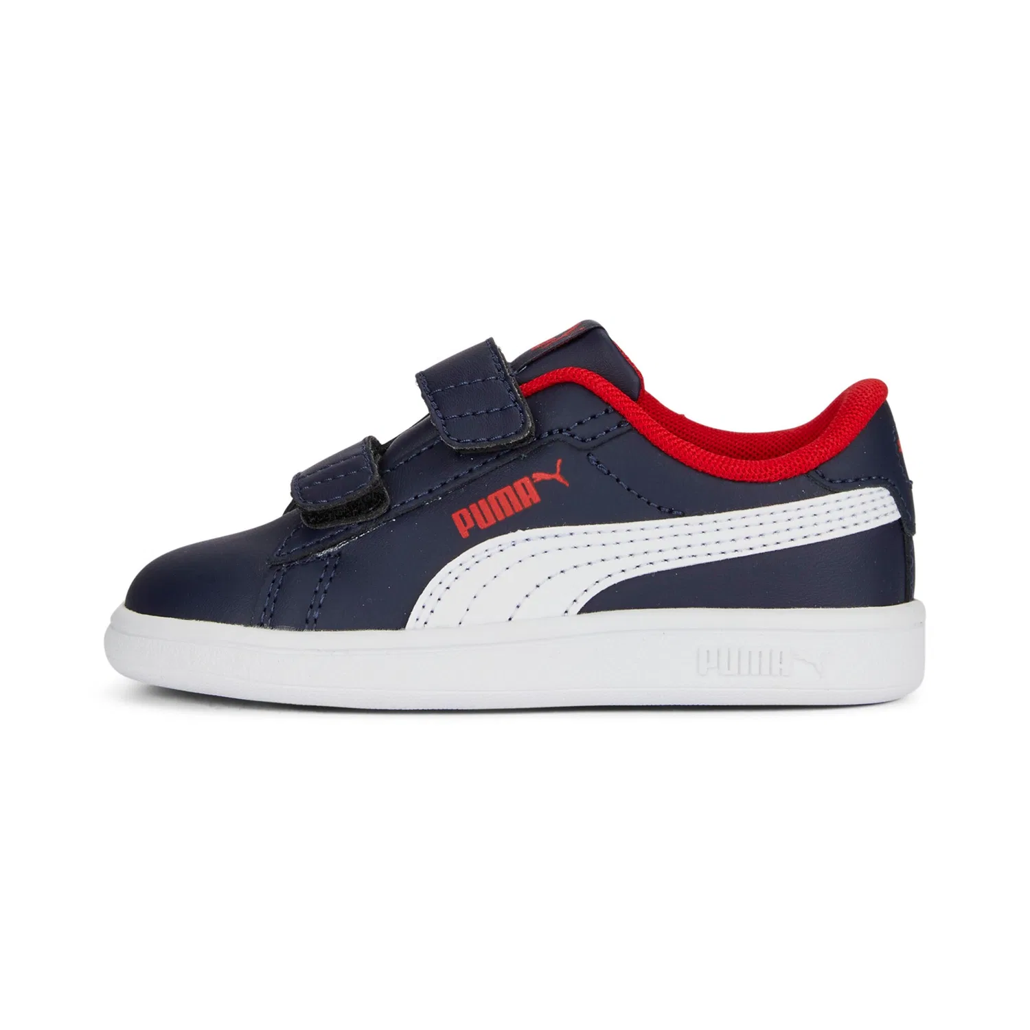 Детские кроссовки с ремешками PUMA SMASH 3.0 L V INF, Navy/White/Red — фото 2