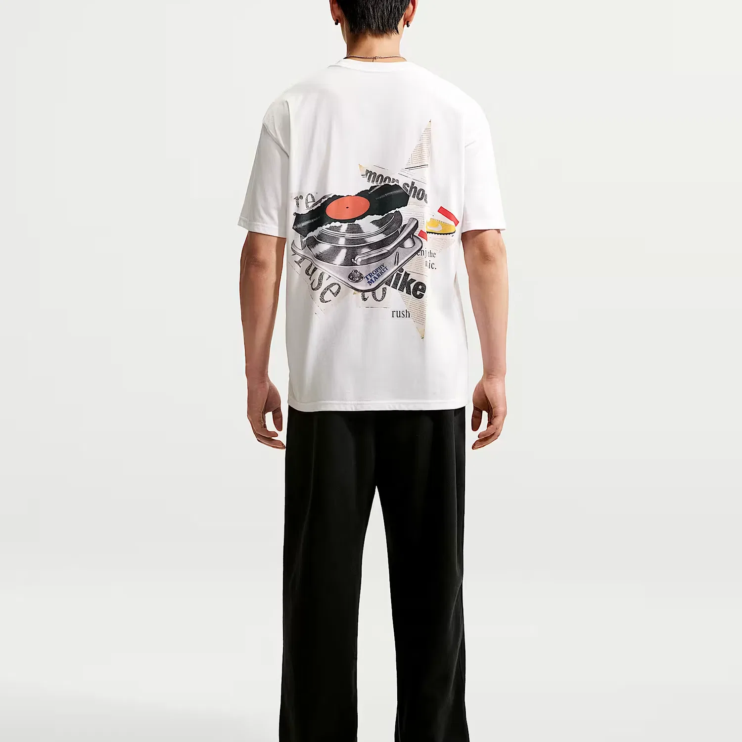 Мужская футболка с круглым вырезом, хлопковая, Nike, White — фото 4