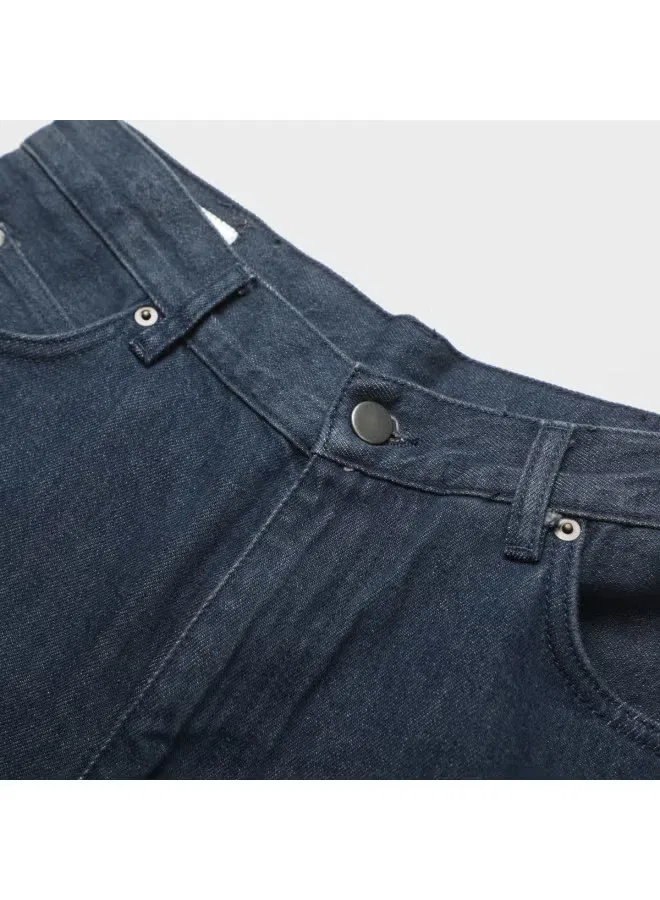 Джинсы классические с потертостями Zara, темно-синий — фото 4