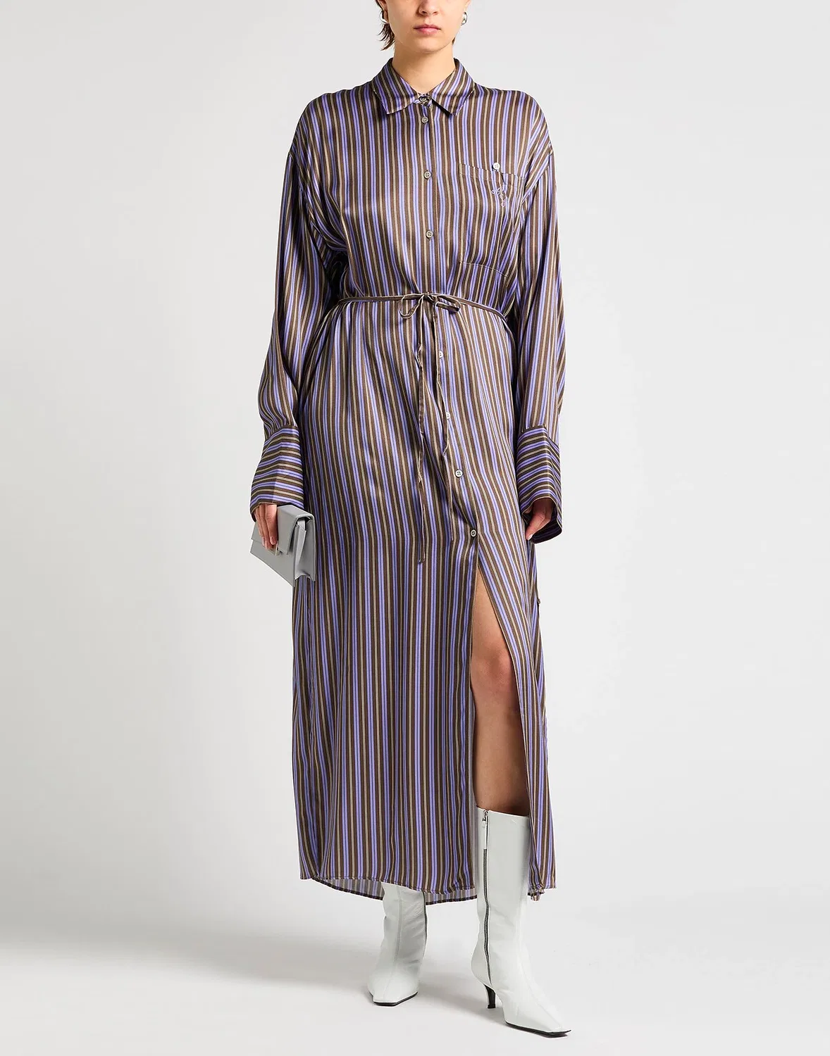 Женское платье-рубашка с длинным рукавом Acne Studios, фиолетовый — фото 4