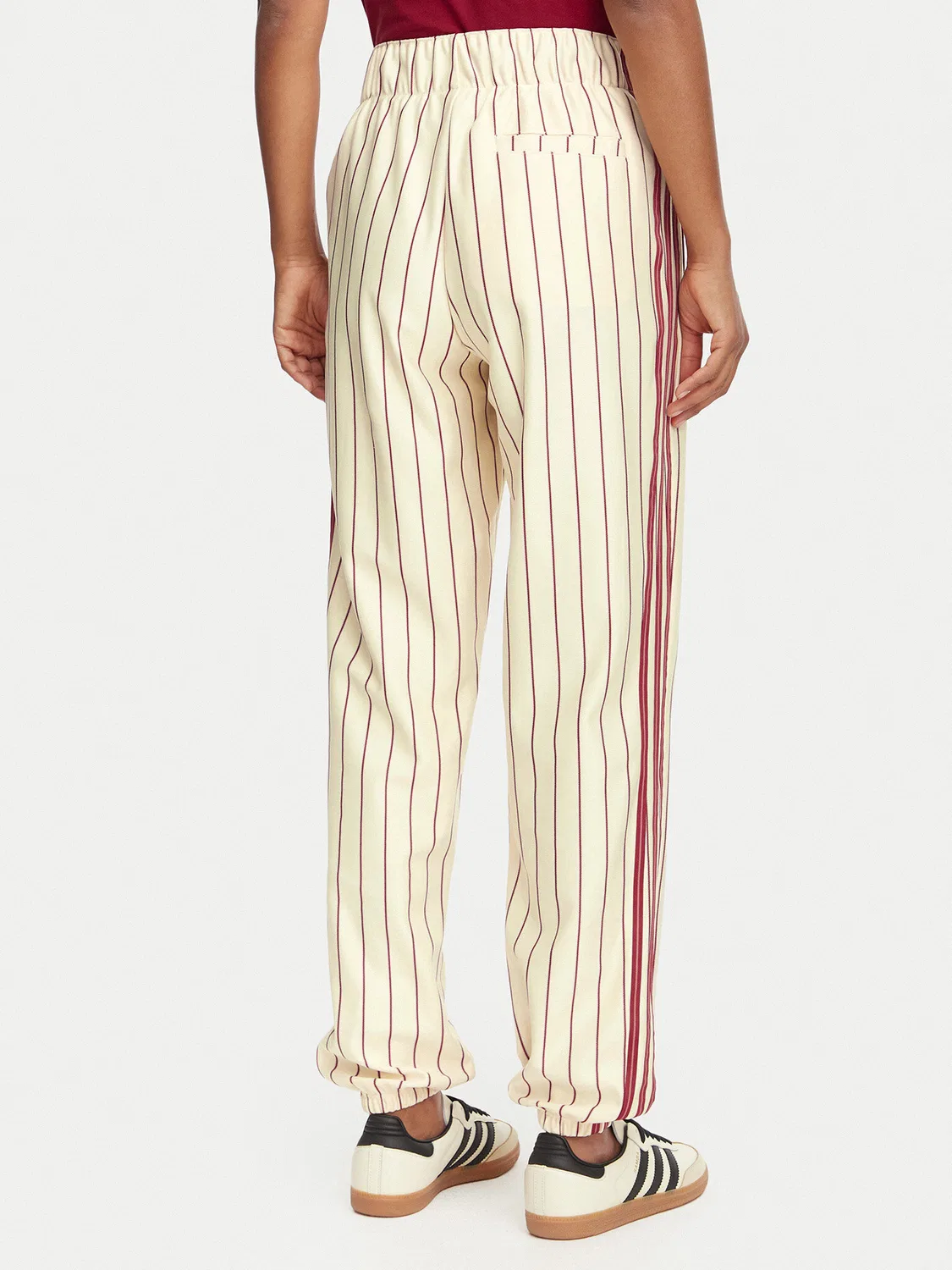 Женские спортивные штаны стандартного кроя Pinstripe Firebird Track Ptan Adidas, кремовый — фото 3