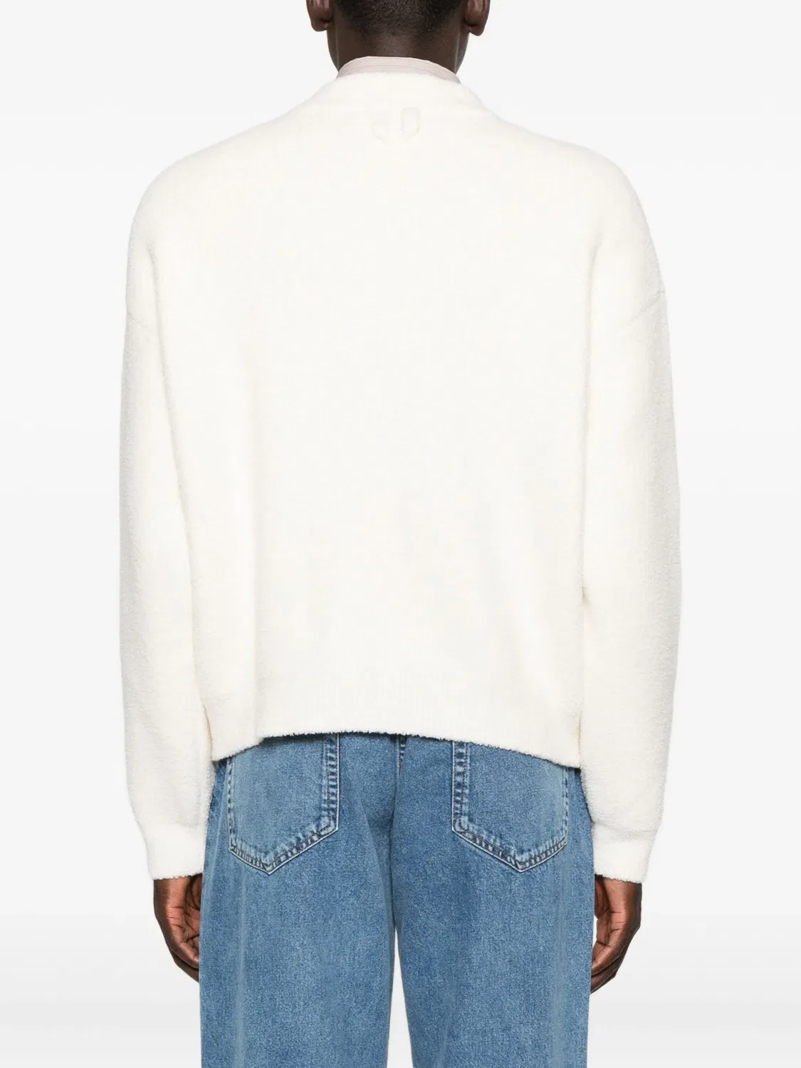 Свитер с круглым вырезом белого цвета Jacquemus, белый — фото 3