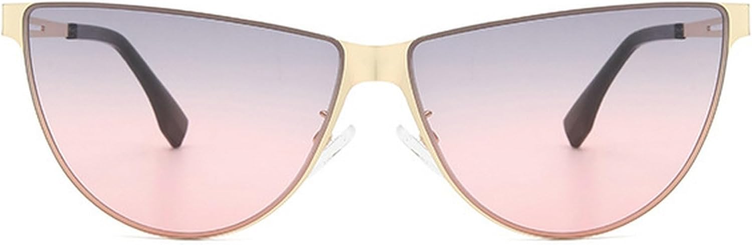 

Женские солнцезащитные очки «кошачий глаз» с металлическим оправой овальной формы, модные солнцезащитные очки для женщин, защита от ультрафиолета UV400, стильные очки 90-х mincl, Gray Pink