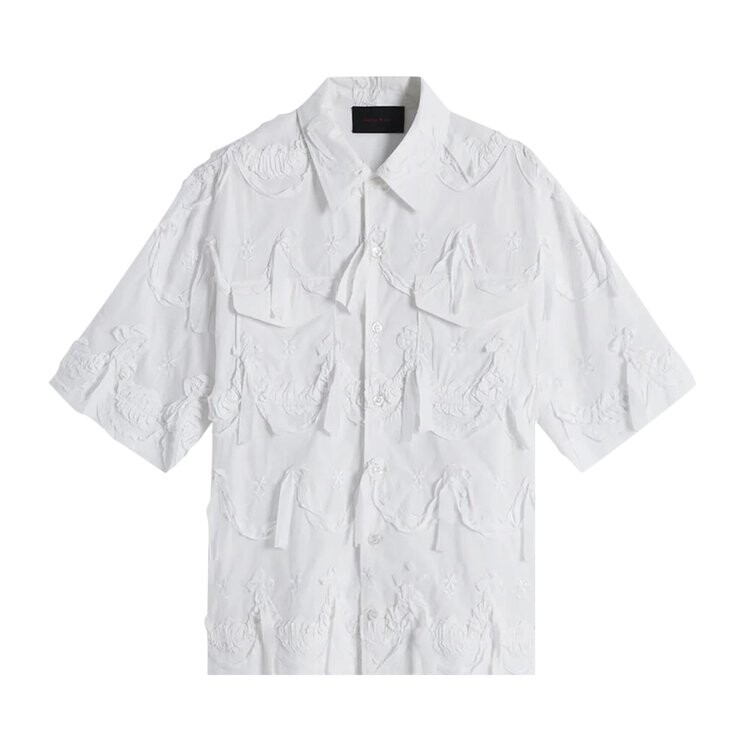 

Рубашка Simone Rocha Lace Relaxed Short-Sleeve Shirt, белый