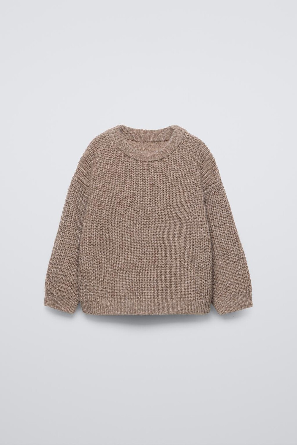 

Вязаный свитер с текстурой войлока ZARA, коричневый/серо-коричневый