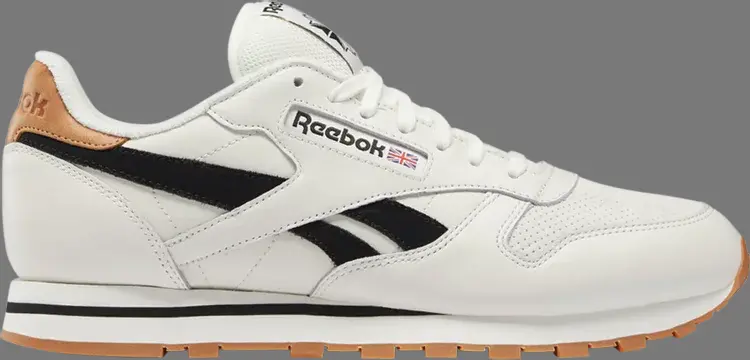 

Кроссовки classic leather 'chalk black' Reebok, белый