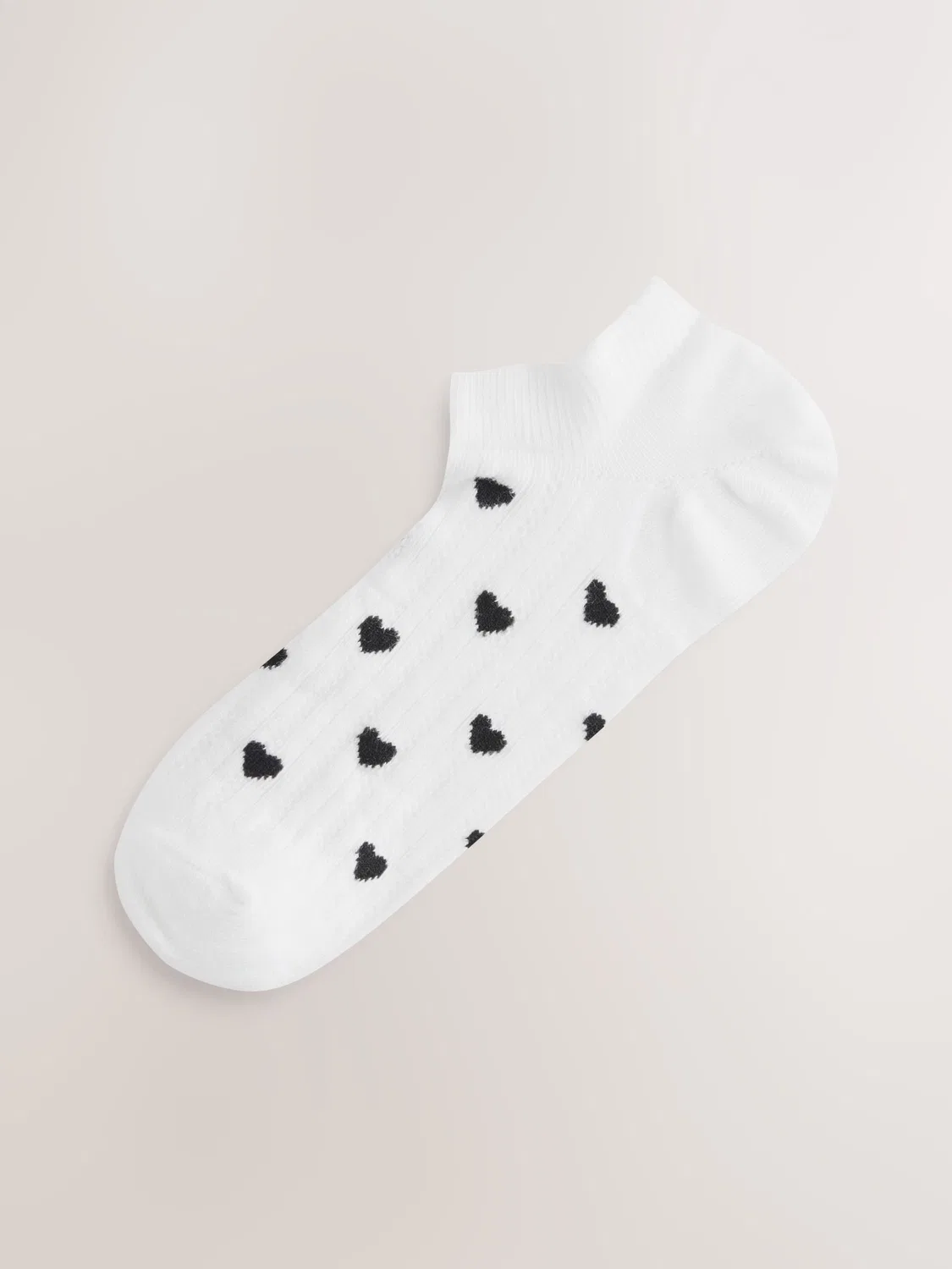 Носки Monochrome Textured Heart Pattern Trainer Socks 4 Pack Next, Monochrome — фото 3