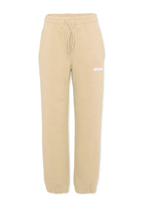 Брюки хлопковые Msgm beige, бежевый