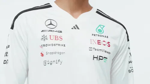 Мужское джерси приталенного кроя Mercedes-AMG Petronas Formula 1 Adidas Performance, белый — фото 2