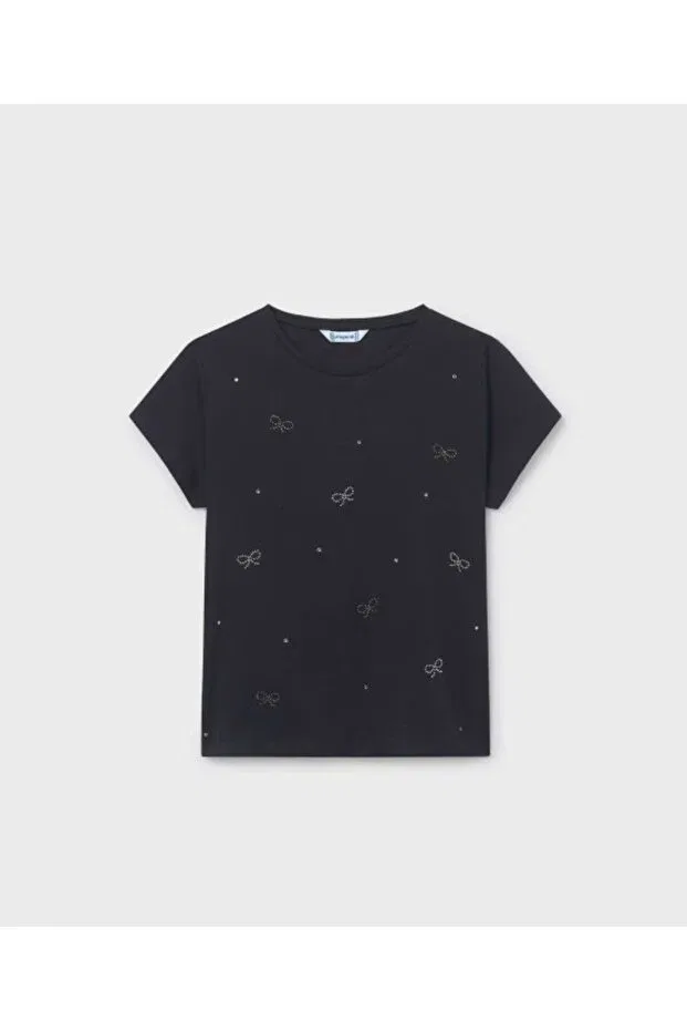 Детская футболка для девочек с принтом Bowknot Stone Mayoral, Black