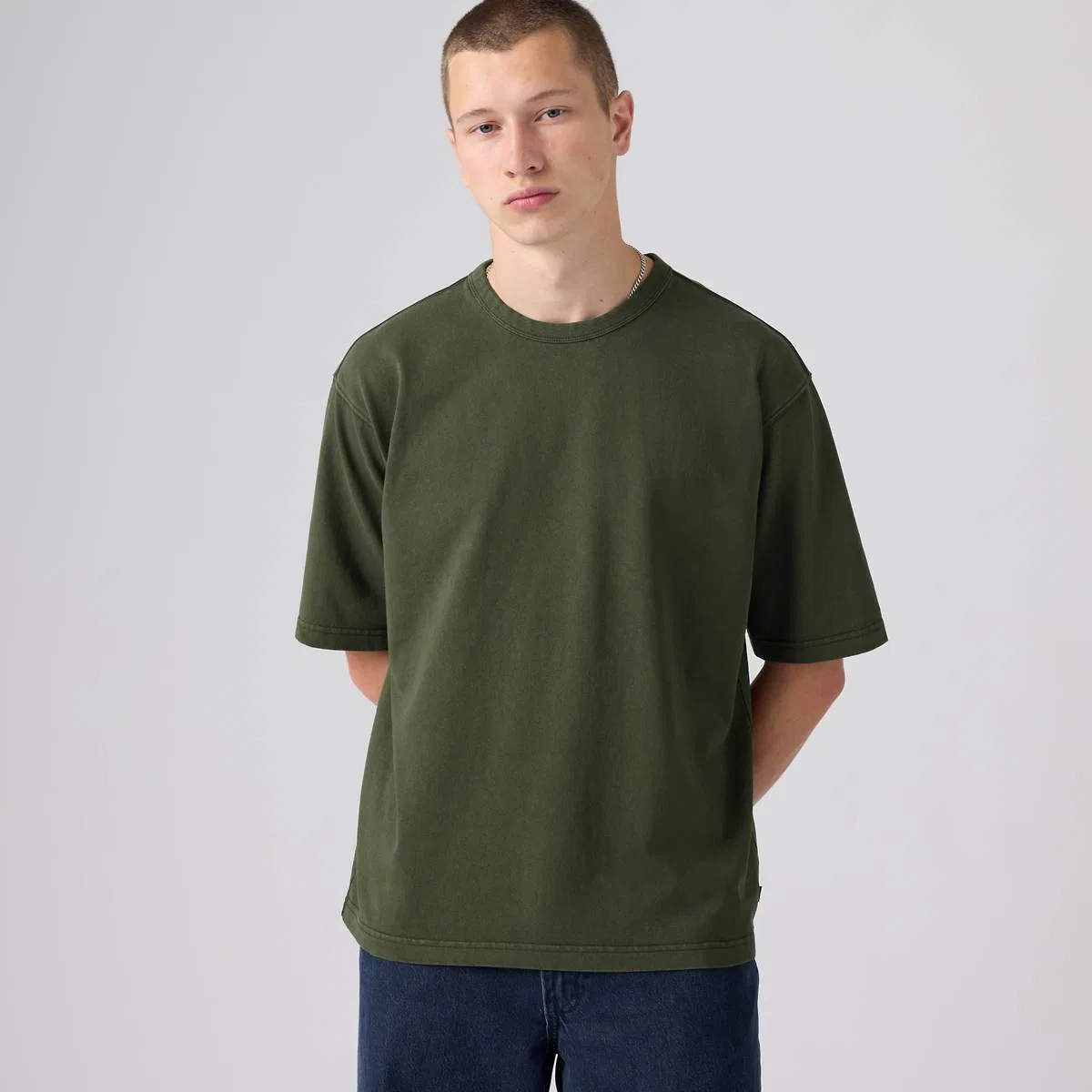 Плотная свободная футболка, окрашенная методом крашения Levi's, Garment Dye Rosin - Green