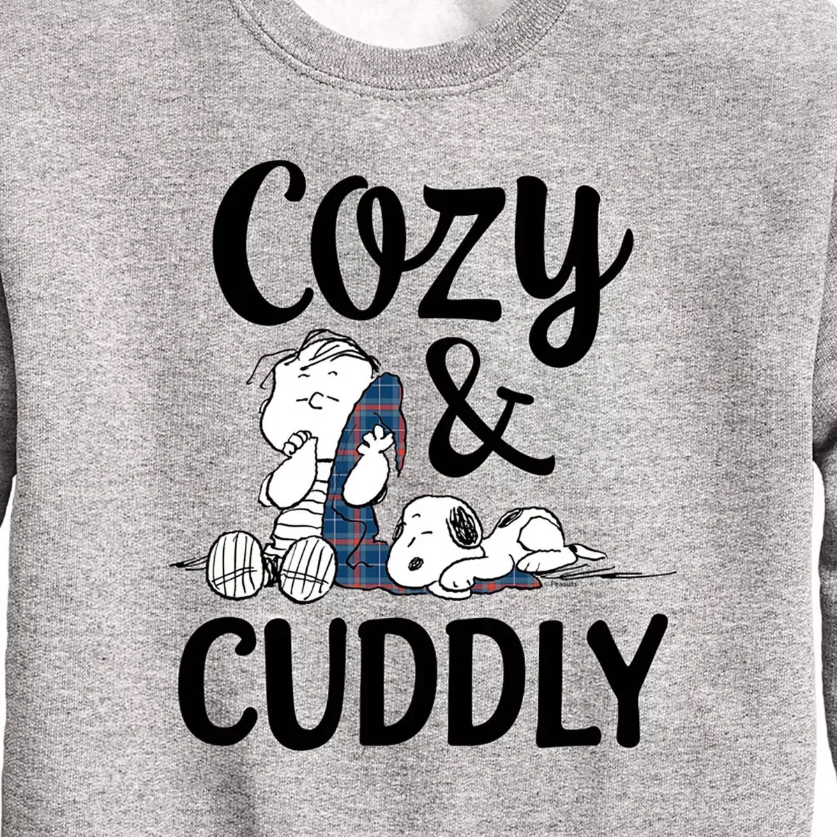 Детский свитшот с длинным рукавом Snoopy and Linus Cozy And Cuddly Peanuts, Athletic Heather — фото 2