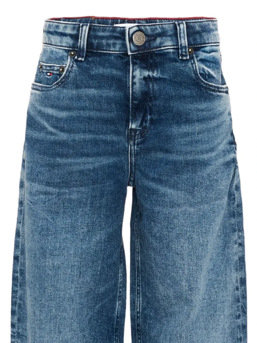 Выцветшие широкие джинсы Tommy Hilfiger Junior, синий — фото 3