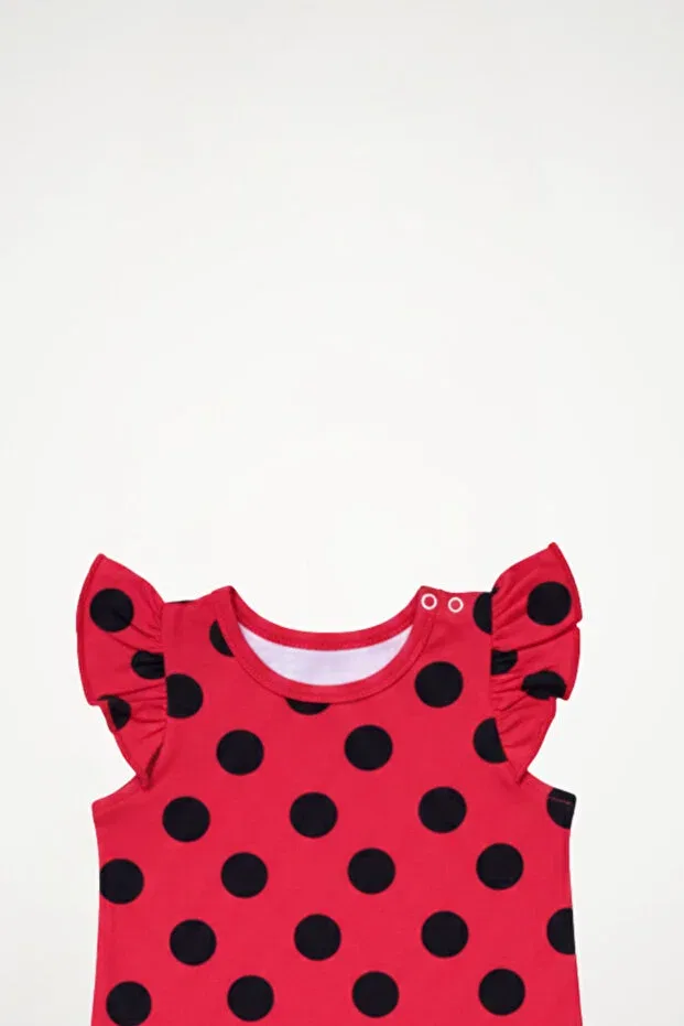 Детский комбинезон для девочек хлопковый Ladybug Polka Dot Newteam, Red — фото 3