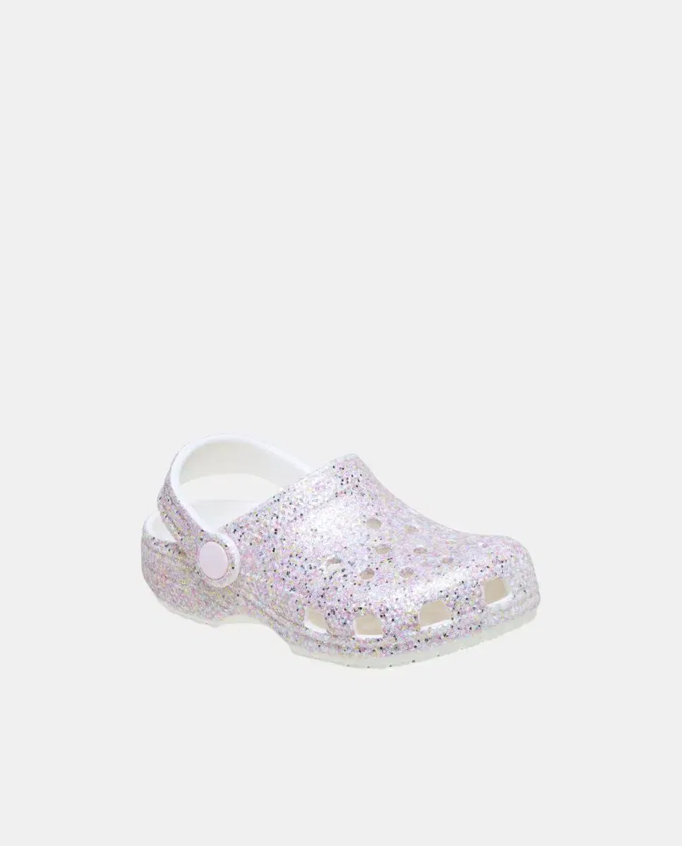 Детские сандалии для малышей с блестками Classic Fantasy Glitter Clog Crocs, Blanco — фото 4