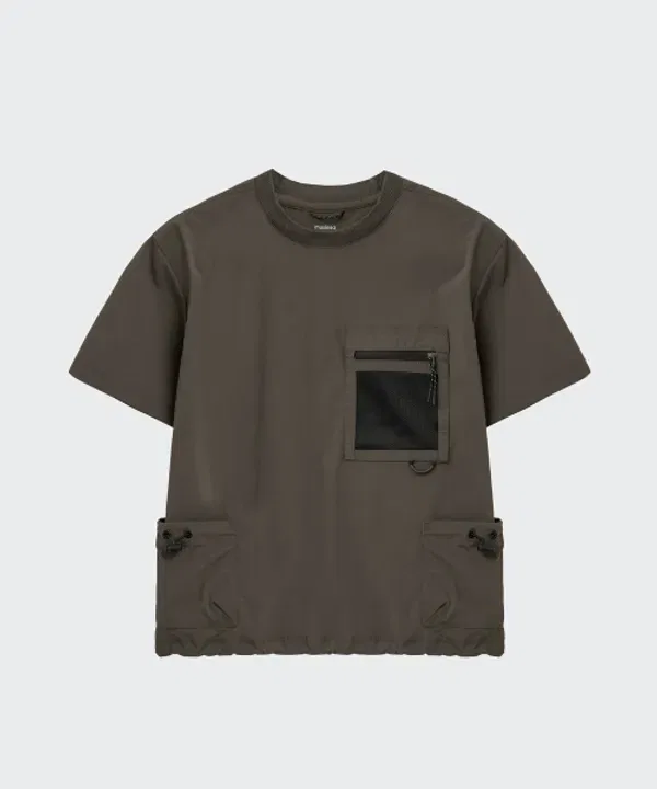 Футболка с сетчатыми карманами, Utility Mesh Pocket, Musinsa Standard Kids, серый — фото 4
