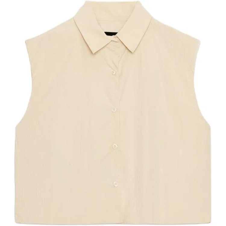 Женская рубашка с отложным воротником Cream ZARA, Cream