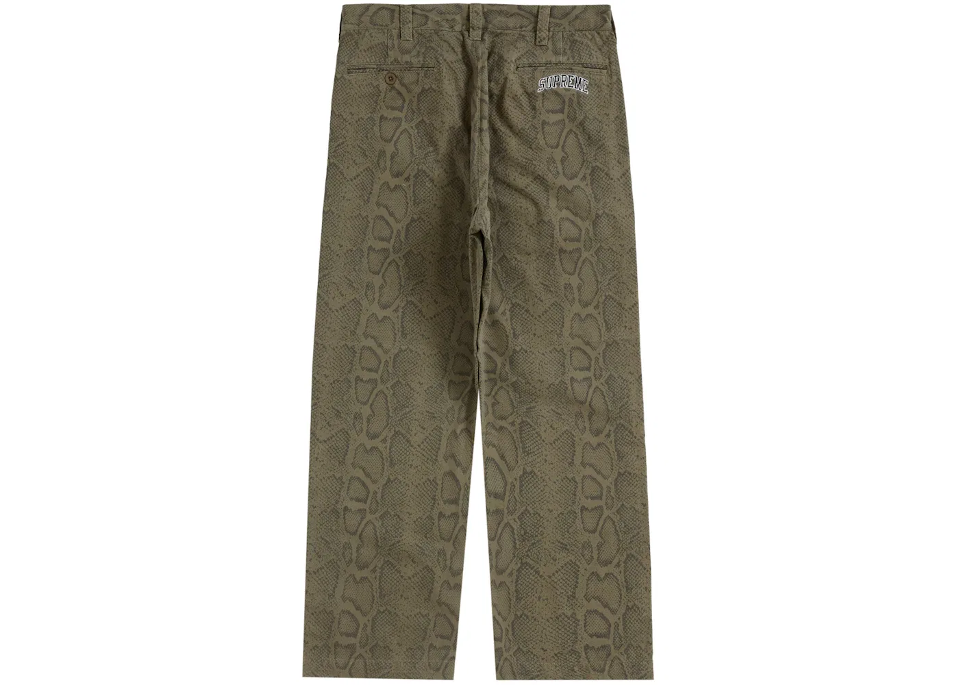 Мужские чиносы с принтом змеи Supreme, Olive — фото 2