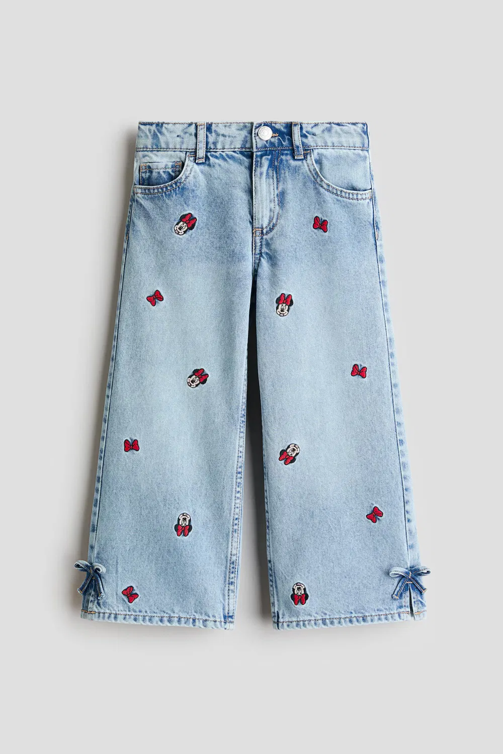 Джинсы с широкими штанинами и принтом H&M, Helles Denimblau/Minnie Maus — фото 4