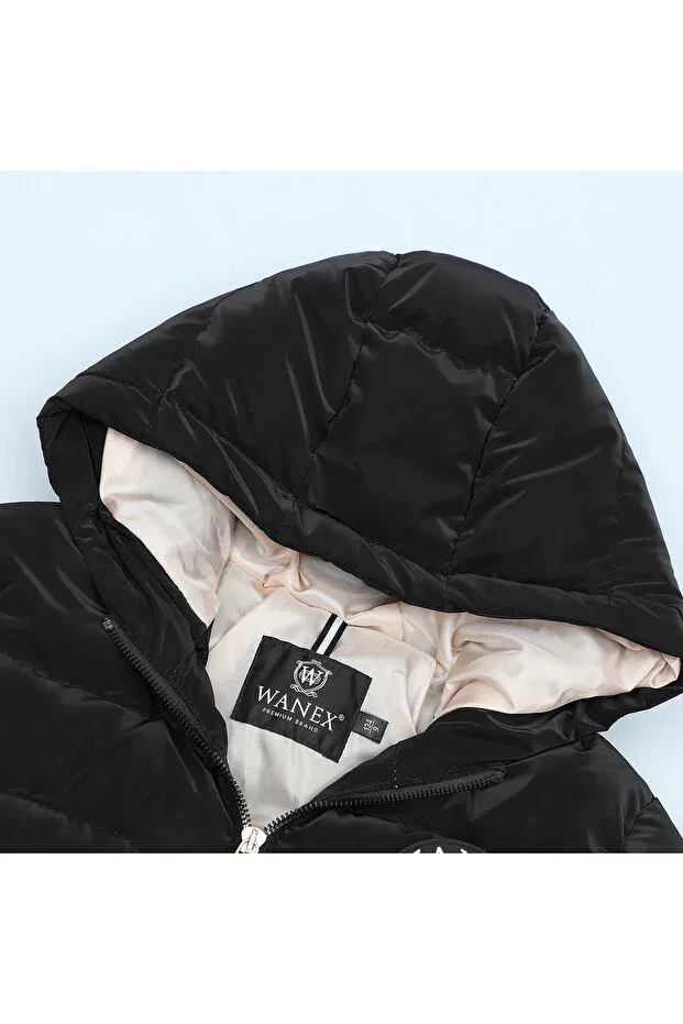 Детское зимнее пуховое пальто для мальчиков с капюшоном Wanex, Black — фото 4