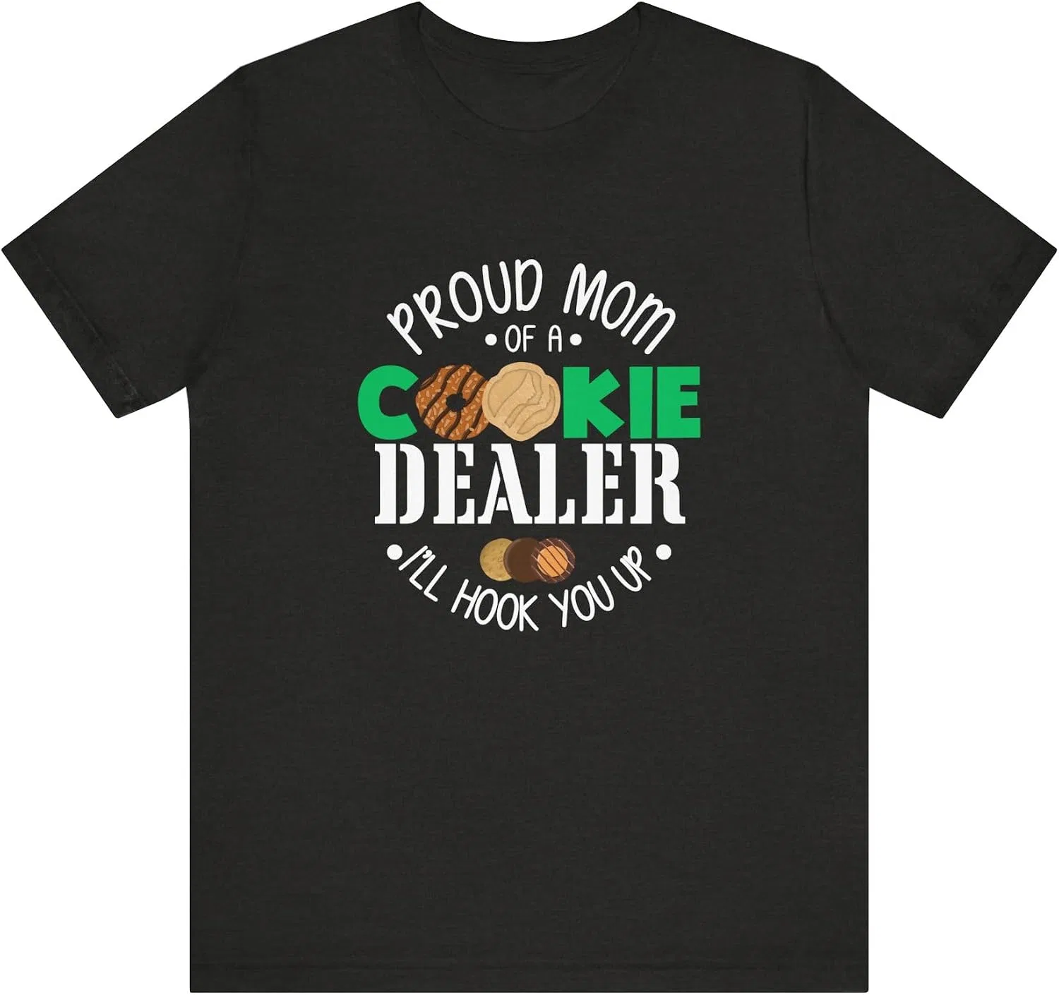 Футболка с принтом Cookie Dealer Bella Canvas 3001, Black Heather